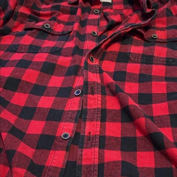 Jachs Red and Black Heavyweight Plaid Men's Flannel - Picture 4 of 8
